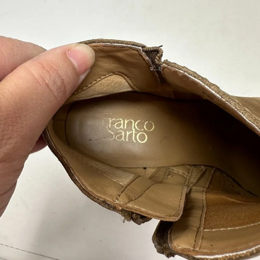 Franco Sarto Wera Wedge Soft Leather Ankle Booties Boots